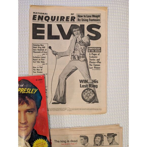 Elvis Presley Newspaper Lot 1977 Death Coverage + Magazine Memorabilia (5) - Picture 5 of 6